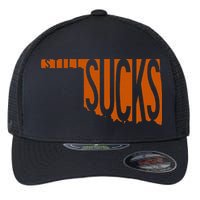 Oklahoma Still Sucks Austin Tx Fan Burnt Orange Rivalry Flexfit Unipanel Trucker Cap