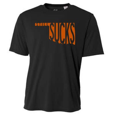 Oklahoma Still Sucks Austin Tx Fan Burnt Orange Rivalry Cooling Performance Crew T-Shirt