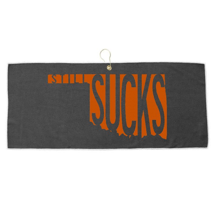 Oklahoma Still Sucks Austin Tx Fan Burnt Orange Rivalry Large Microfiber Waffle Golf Towel