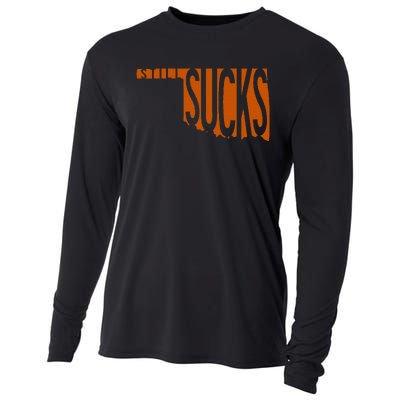 Oklahoma Still Sucks Austin Tx Fan Burnt Orange Rivalry Cooling Performance Long Sleeve Crew