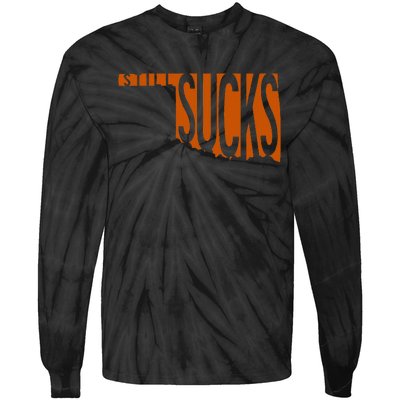 Oklahoma Still Sucks Austin Tx Fan Burnt Orange Rivalry Tie-Dye Long Sleeve Shirt