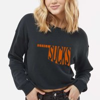Oklahoma Still Sucks Austin Tx Fan Burnt Orange Rivalry Cropped Pullover Crew