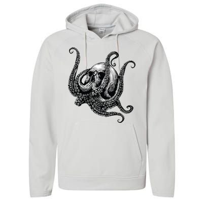 Octopus Sugar Skull Graphic Performance Fleece Hoodie