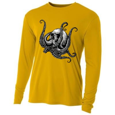 Octopus Sugar Skull Graphic Cooling Performance Long Sleeve Crew