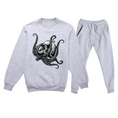 Octopus Sugar Skull Graphic Premium Crewneck Sweatsuit Set