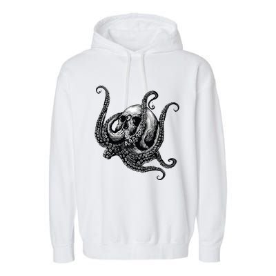 Octopus Sugar Skull Graphic Garment-Dyed Fleece Hoodie