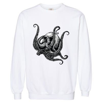 Octopus Sugar Skull Graphic Garment-Dyed Sweatshirt