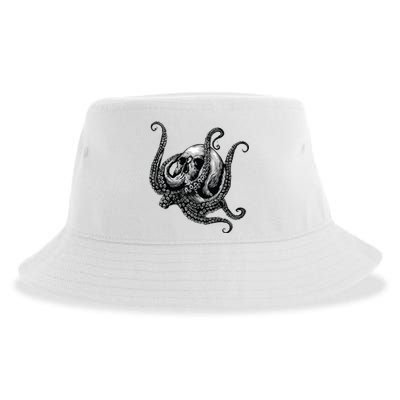 Octopus Sugar Skull Graphic Sustainable Bucket Hat