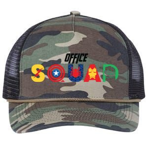 Office Squad Superhero Captain Iron Retro Rope Trucker Hat Cap