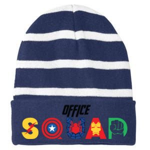 Office Squad Superhero Captain Iron Striped Beanie with Solid Band