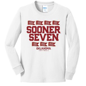 Oklahoma Softball Sooner Seven Kids Long Sleeve Shirt