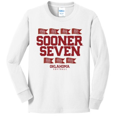 Oklahoma Softball Sooner Seven Kids Long Sleeve Shirt