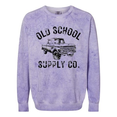 OLD SCHOOL SUPPLY CO. Vintage Retro Pickup Truck  Colorblast Crewneck Sweatshirt