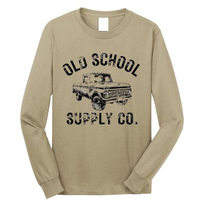 OLD SCHOOL SUPPLY CO. Vintage Retro Pickup Truck  Long Sleeve Shirt