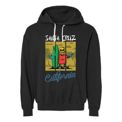 Old School Skater Santa Cruz California Skateboard Garment-Dyed Fleece Hoodie