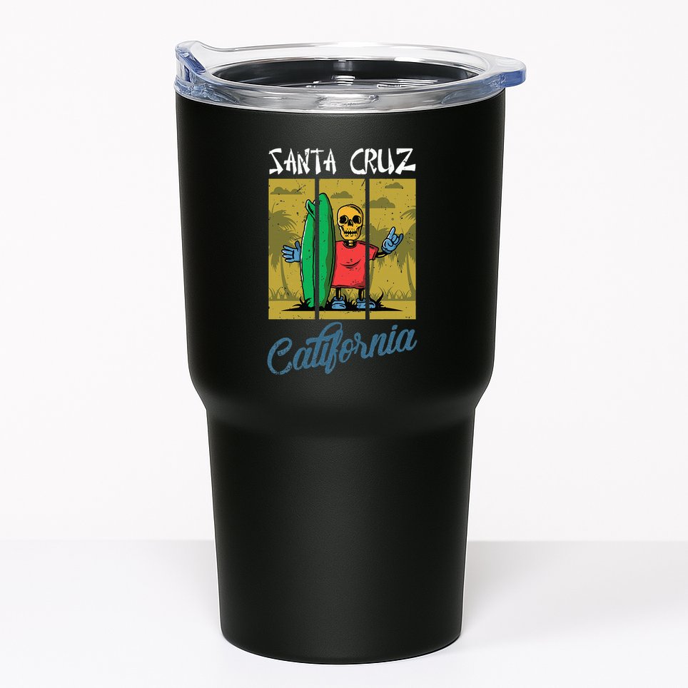 Old School Skater Santa Cruz California Skateboard Tumbler