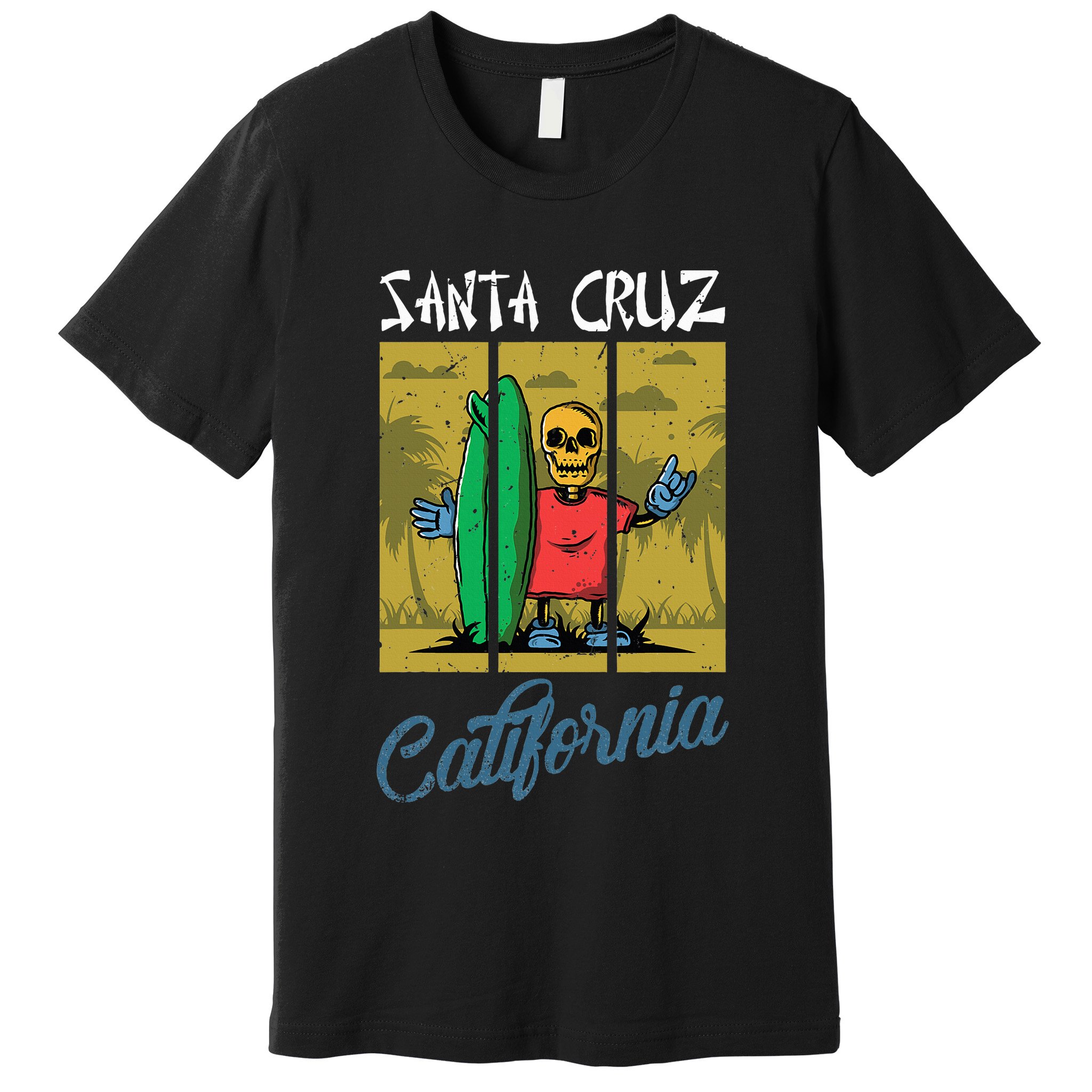 Old School Skater Santa Cruz California Skateboard Premium T-Shirt