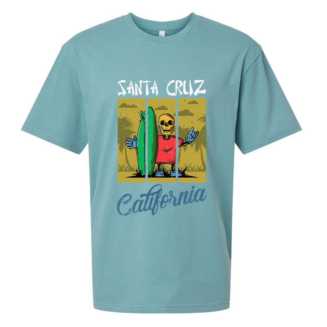 Old School Skater Santa Cruz California Skateboard Sueded Cloud Jersey T-Shirt