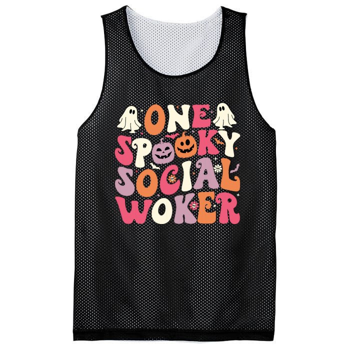 One Spooky Social Worker Halloween Social Worker Mesh Reversible Basketball Jersey Tank