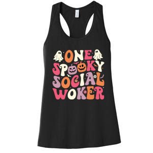 One Spooky Social Worker Halloween Social Worker Women's Racerback Tank