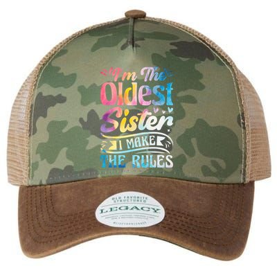 Oldest Sister Shirt I Make The Rules 3 Sisters Matching  Legacy Tie Dye Trucker Hat