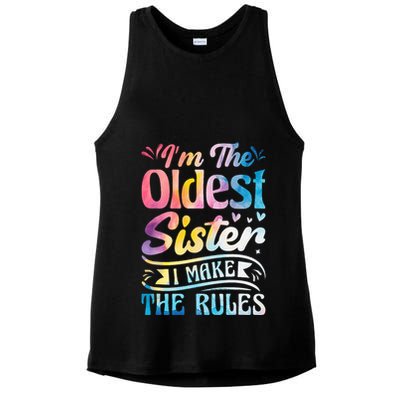 Oldest Sister Shirt I Make The Rules 3 Sisters Matching  Ladies PosiCharge Tri-Blend Wicking Tank