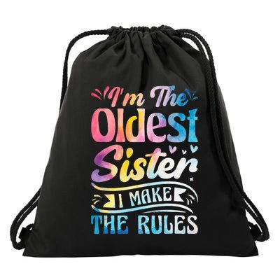 Oldest Sister Shirt I Make The Rules 3 Sisters Matching  Drawstring Bag