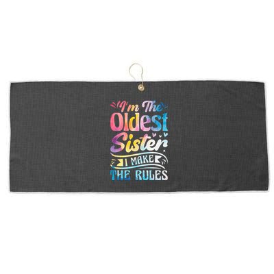 Oldest Sister Shirt I Make The Rules 3 Sisters Matching  Large Microfiber Waffle Golf Towel