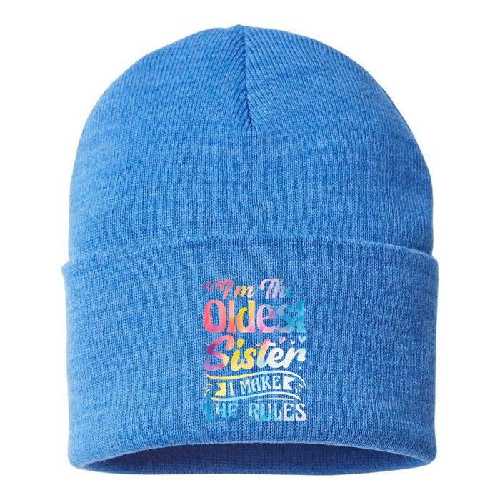 Oldest Sister Shirt I Make The Rules 3 Sisters Matching  Sustainable Knit Beanie