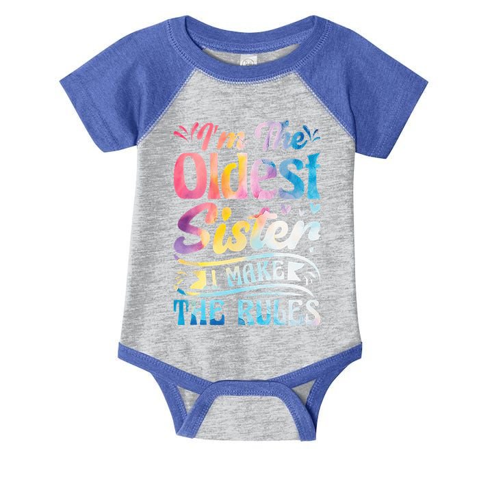Oldest Sister Shirt I Make The Rules 3 Sisters Matching  Infant Baby Jersey Bodysuit