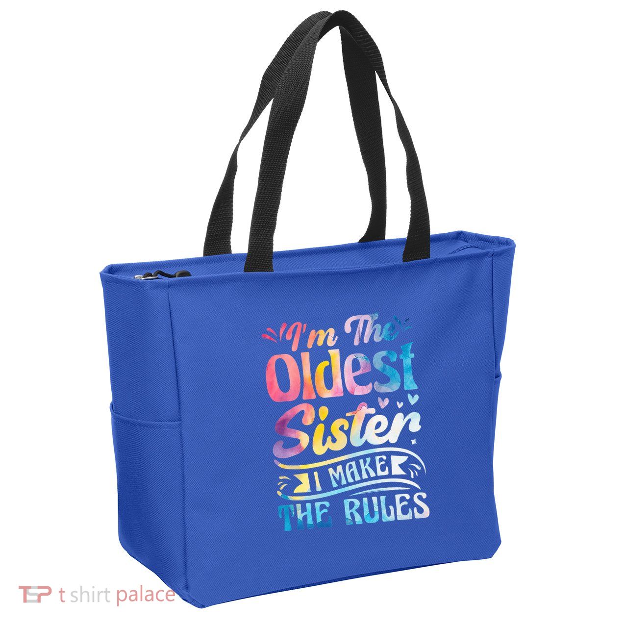 Oldest Sister Shirt I Make The Rules 3 Sisters Matching  Zip Tote Bag