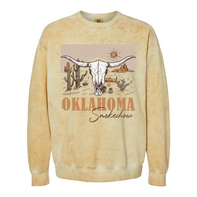 Oklahoma Smoke Show Oklahoma Smokeshow Western Country Colorblast Crewneck Sweatshirt