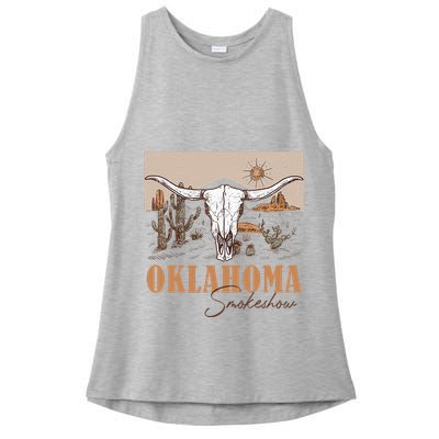 Oklahoma Smoke Show Oklahoma Smokeshow Western Country Ladies PosiCharge Tri-Blend Wicking Tank