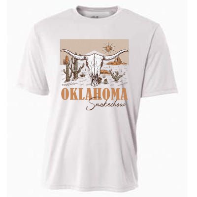 Oklahoma Smoke Show Oklahoma Smokeshow Western Country Cooling Performance Crew T-Shirt