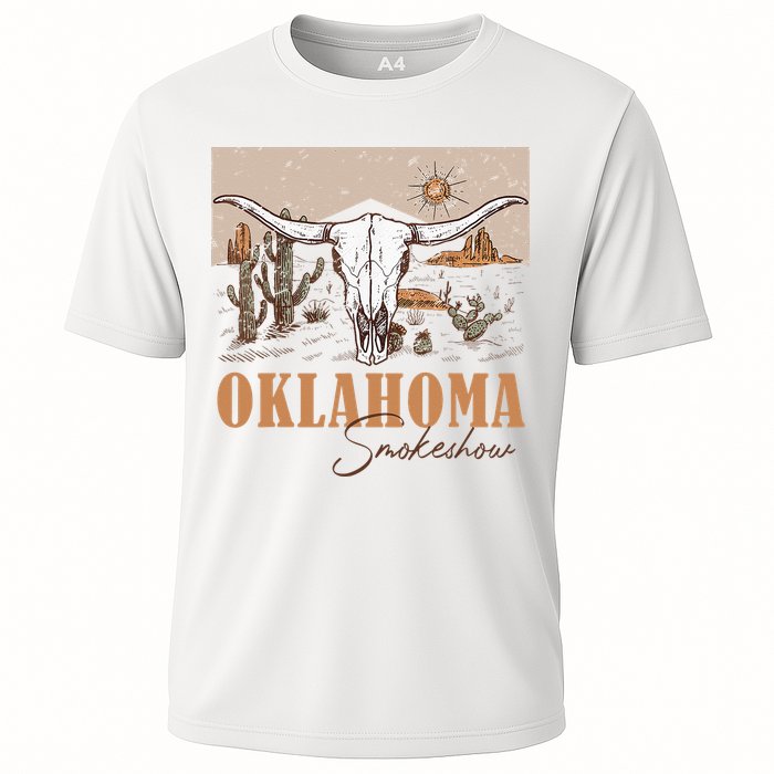 Oklahoma Smoke Show Oklahoma Smokeshow Western Country Cooling Performance Crew T-Shirt