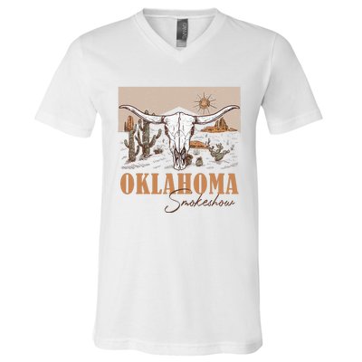 Oklahoma Smoke Show Oklahoma Smokeshow Western Country V-Neck T-Shirt