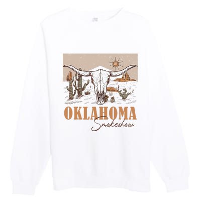 Oklahoma Smoke Show Oklahoma Smokeshow Western Country Premium Crewneck Sweatshirt