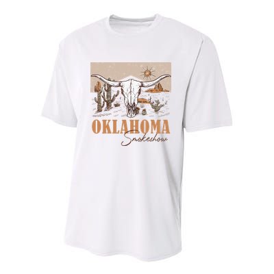 Oklahoma Smoke Show Oklahoma Smokeshow Western Country Youth Performance Sprint T-Shirt