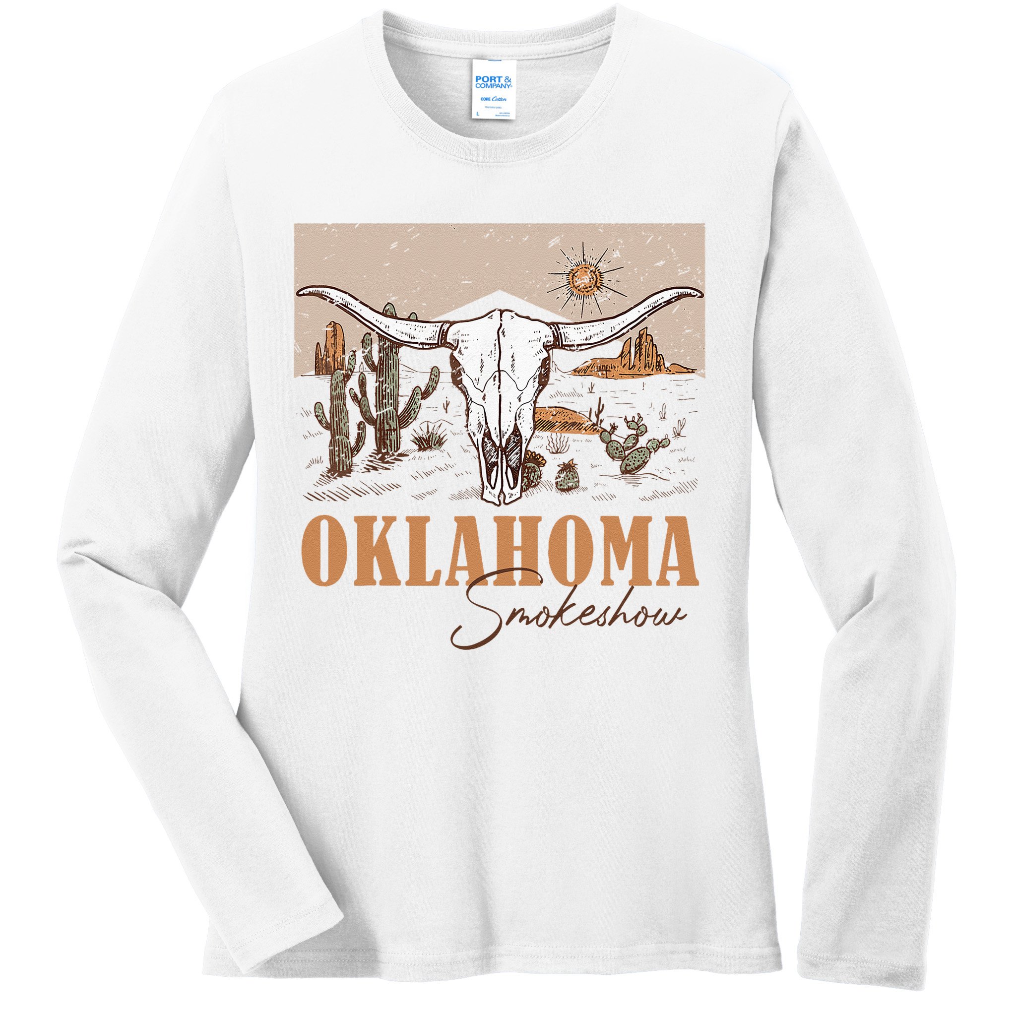 Oklahoma Smoke Show Oklahoma Smokeshow Western Country Ladies Long Sleeve Shirt