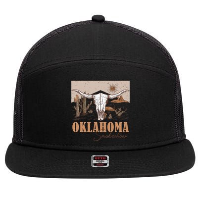Oklahoma Smoke Show Oklahoma Smokeshow Western Country 7 Panel Mesh Trucker Snapback Hat