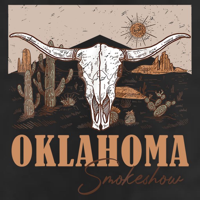 Oklahoma Smoke Show Oklahoma Smokeshow Western Country 7 Panel Mesh Trucker Snapback Hat