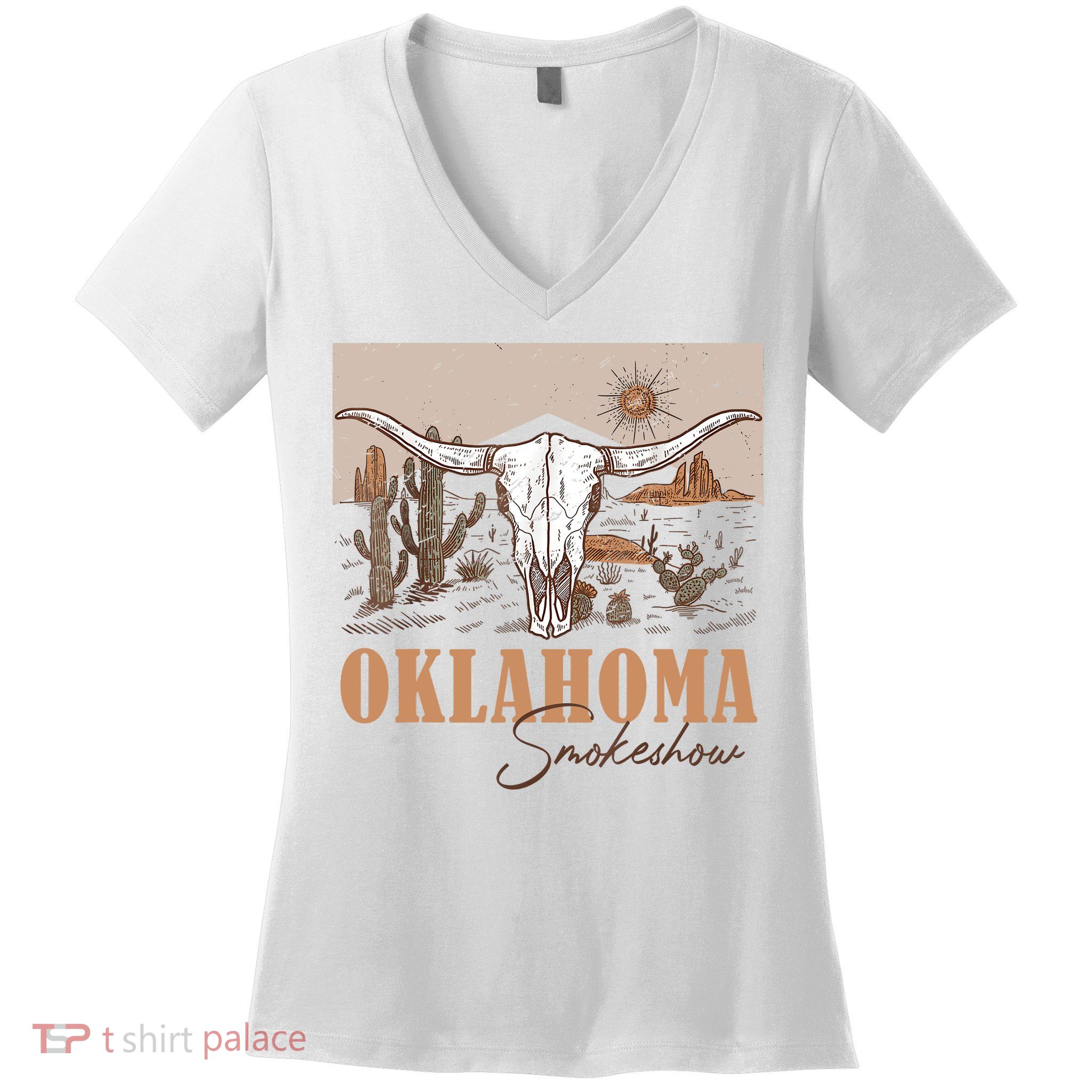 Oklahoma Smoke Show Oklahoma Smokeshow Western Country Women's V-Neck T-Shirt