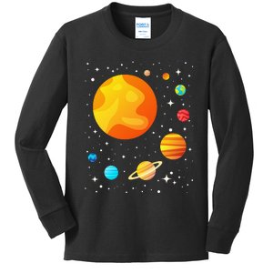 Our Solar System - Astronomy Galaxy Astronomer Science Fan Kids Long Sleeve Shirt