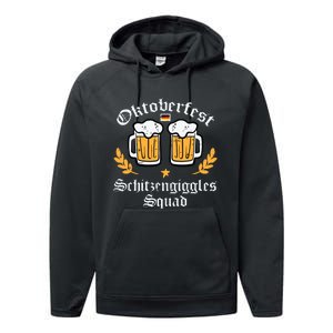 Oktoberfest Schitzengiggles Squad German Bavarian Performance Fleece Hoodie