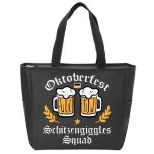 Oktoberfest Schitzengiggles Squad German Bavarian Zip Tote Bag