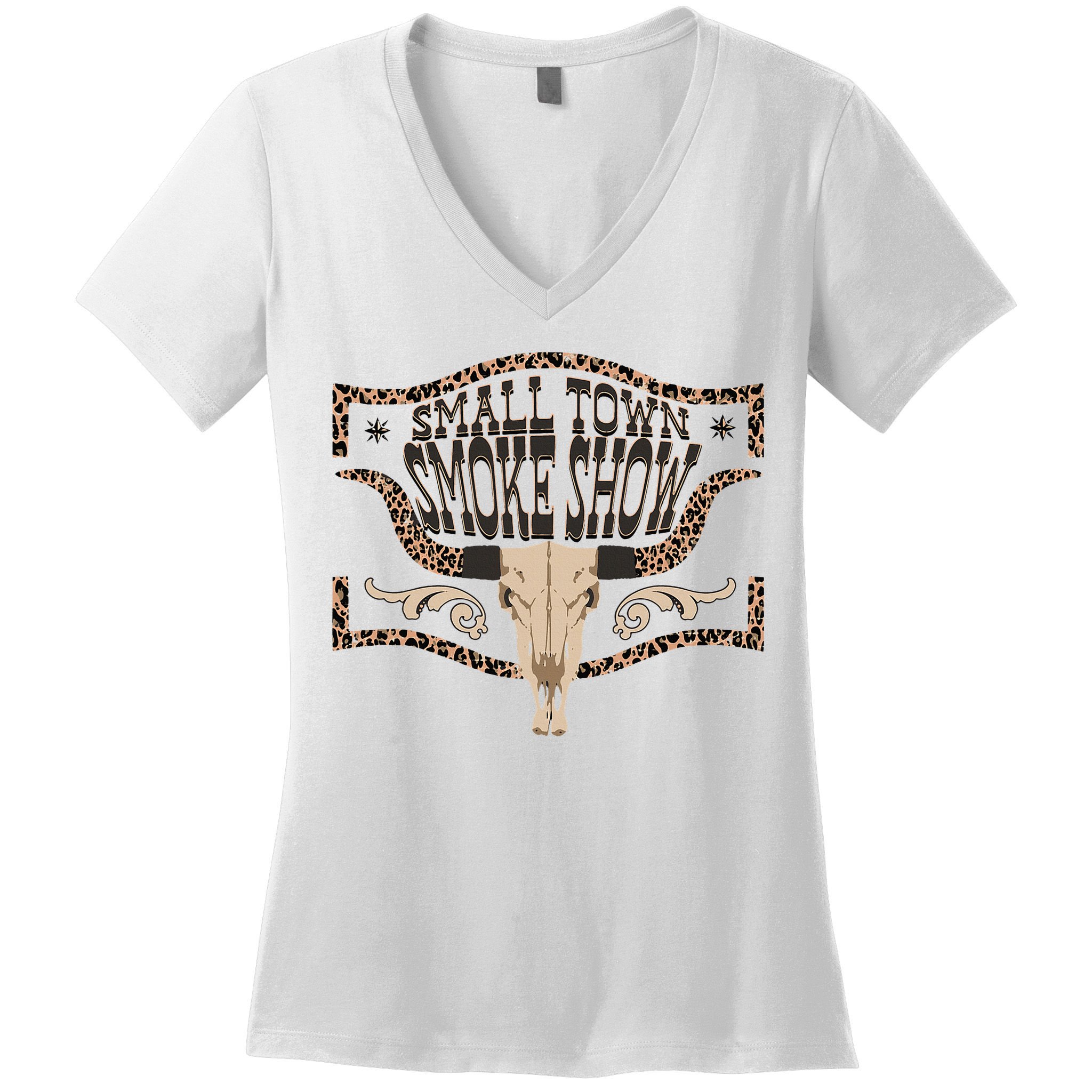 Oklahoma Smokeshow Small Town Smoke Show Women's V-Neck T-Shirt