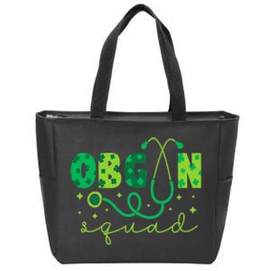 Obgyn Squad St PatrickS Day Nurse Tech Crew Zip Tote Bag