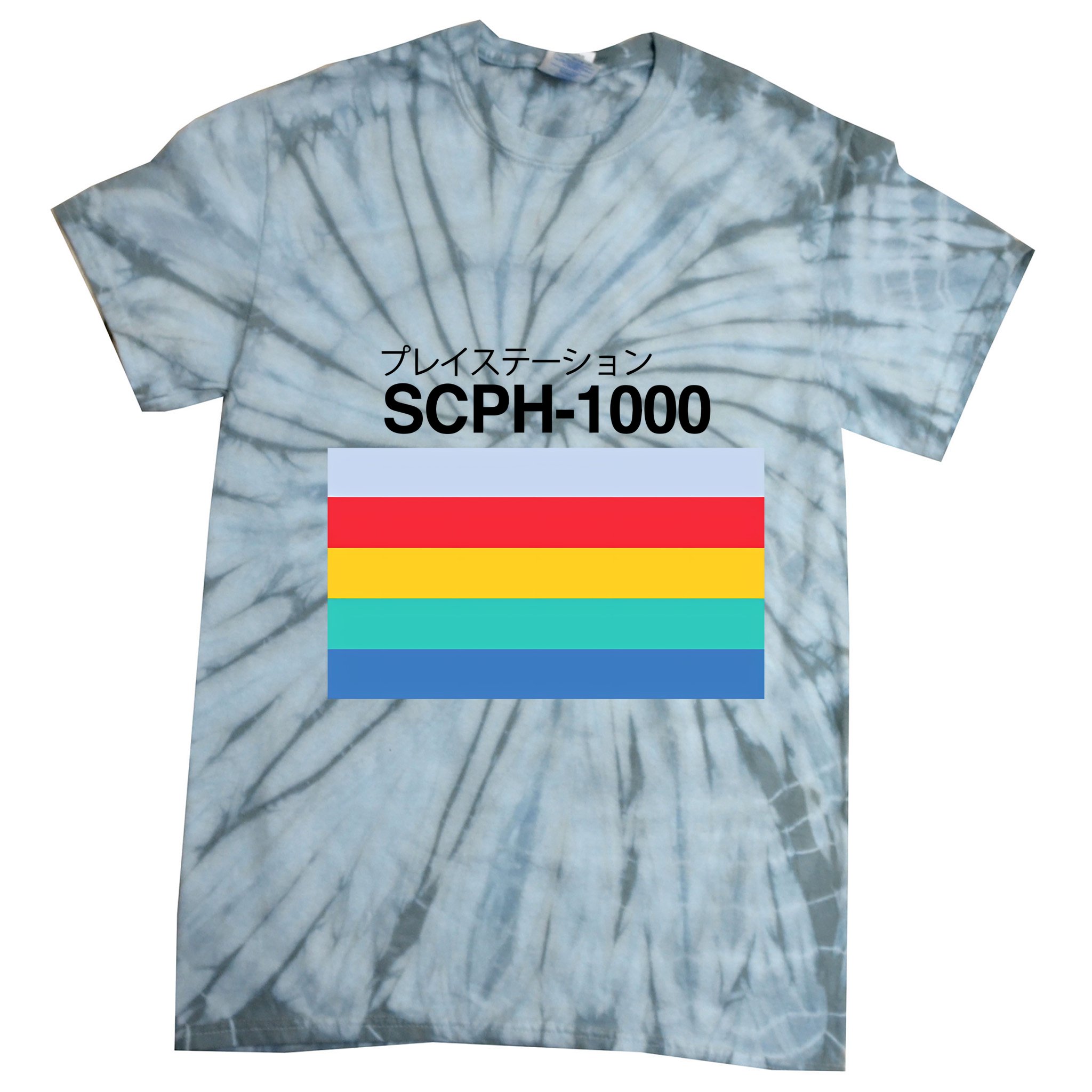 Obsolete Sony Scph 1000 Tie-Dye T-Shirt