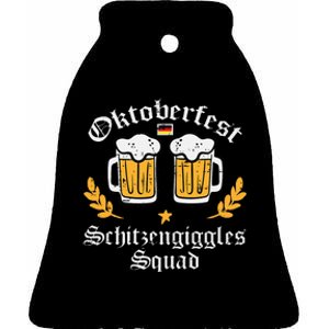 Oktoberfest Schitzengiggles Squad German Bavarian Ceramic Bell Ornament