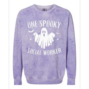 One Spooky Social Worker Ghost Halloween Colorblast Crewneck Sweatshirt